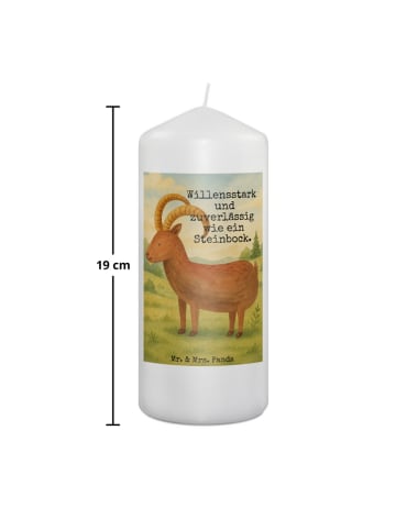 Mr. & Mrs. Panda Adventskerze Sternzeichen Steinbock Design mit ... in Weiß