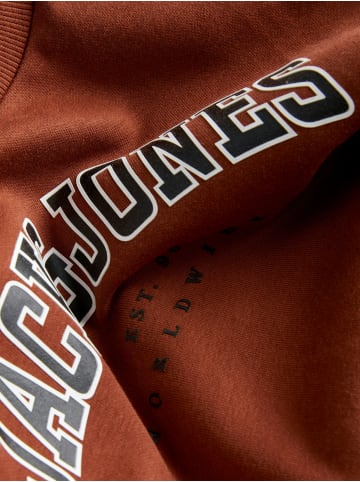 JACK & JONES Junior Sweatshirt JJECALEB VARSITY SWEAT CREW NECK JNR in burnt henna