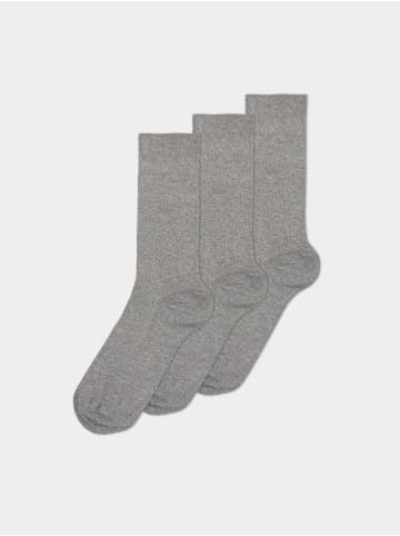 Erlich Textil  3 PACK gerippte Socken CASUAL COTTON in hellgrau-melange