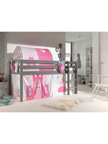 58 aufm Kessel KINDERBETT Karolina 210x114x106 Massivholz Grau Textilset Princess 4