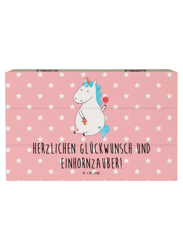 Mr. & Mrs. Panda Geschenkdose Einhorn Baby mit Spruch in Rot Pastell