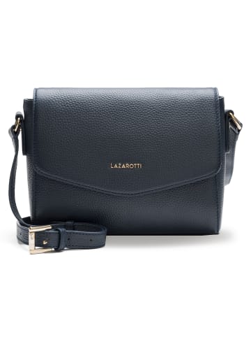 Lazarotti Bologna Leather Umhängetasche Leder 22 cm in navy