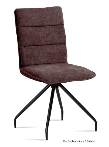 58 aufm Kessel ESSZIMMERSTUHL (2er-Set) Dianna 47x92x60 Schwarz/Braun