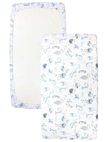 TupTam Baby Kinder Spannbettlaken 2er Pack in blau Modell 1