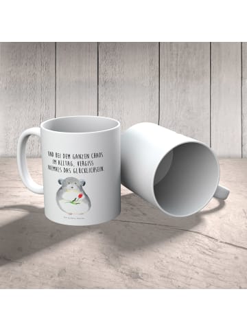 Mr. & Mrs. Panda Kaffeebecher Chinchilla Blume mit Spruch in Weiß