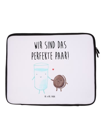 Mr. & Mrs. Panda Notebook Tasche Milch Keks mit Spruch in Weiß