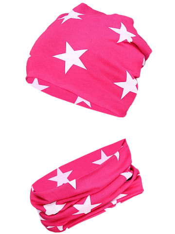 TupTam Unisex Kinder Beanie Mütze Schlauchschal Set in pflaume