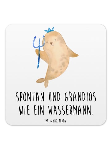 Mr. & Mrs. Panda Tischuntersetzer Sternzeichen Wassermann mit Sp... in Weiß