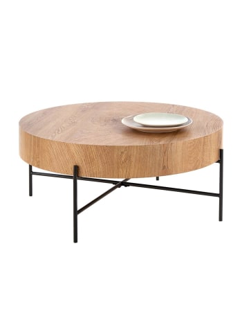 Feldmann-Wohnen Couchtisch Brooklyn Eiche Natur / schwarz 80 / 80 / 37cm