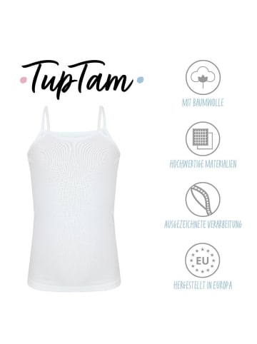 TupTam Mädchen Unterhemd Spaghettiträger Top 5er Pack in weiß