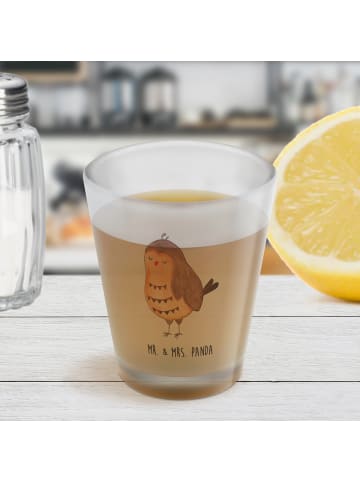 Mr. & Mrs. Panda Likörglas Eule Zufrieden ohne Spruch in Transparent