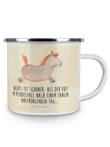 Mr. & Mrs. Panda Haferl Pferd Springen mit Spruch in Vintage