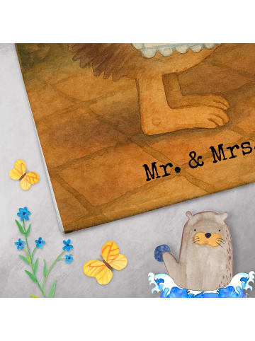 Mr. & Mrs. Panda Handtuch Igel Wein Design ohne Spruch in Weiß