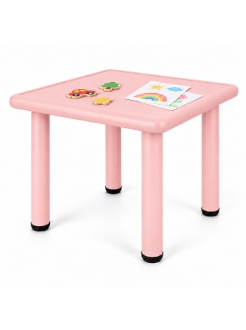 relaxdays Kindertisch in Rosa - (B)62 x (H)52 x (T)62 cm