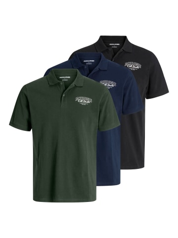 Jack & Jones 3er-Pack Poloshirt in Black