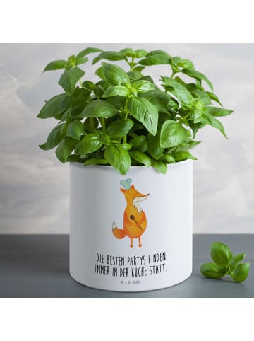 Mr. & Mrs. Panda Großer Blumentopf Fuchs Koch mit Spruch in Weiß