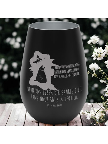 Mr. & Mrs. Panda Gold Windlicht Axolotl Tequila mit Spruch in Schwarz