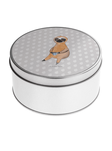 Mr. & Mrs. Panda runde keksdose Faultier Kaffee ohne Spruch in Grau Pastell