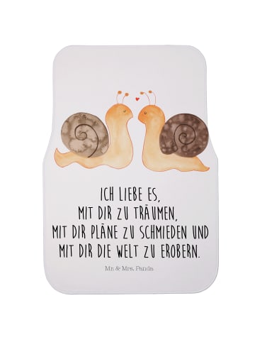 Mr. & Mrs. Panda Fahrer Autofußmatte Schnecken Liebe mit Spruch in Weiß