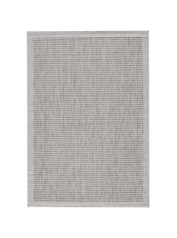 KADIMA DESIGN Teppich Outdoor Flachgewebe Uni-Farbe Polypropylen Balkon in Grau