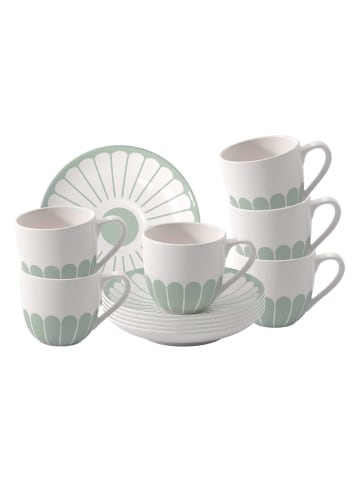 Villeroy & Boch 6er Set Espressotassen mit Untertassen Fleur Couleur in 70 ml in Vert