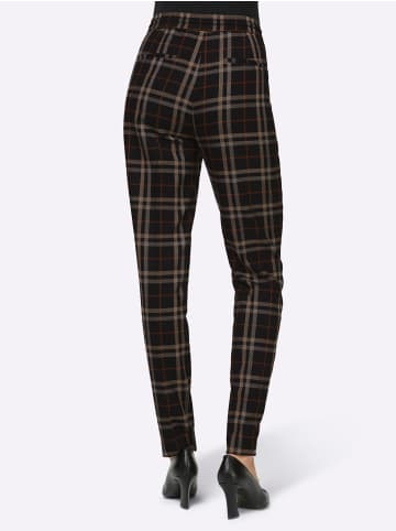 Heine Hose in schwarz-cognac-kariert