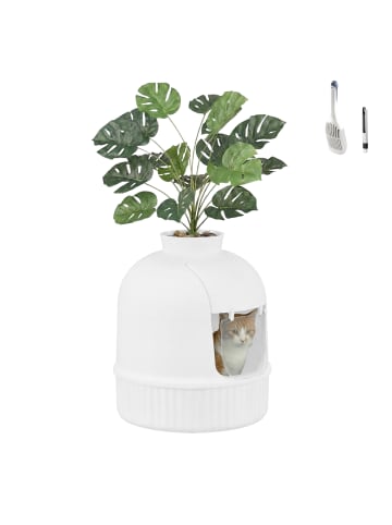 Feandrea Katzentoilette Boxal in Weiß - (B)49 x (H)115 x (T)49 cm