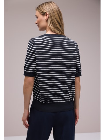 Street One T-Shirt in marine weiß