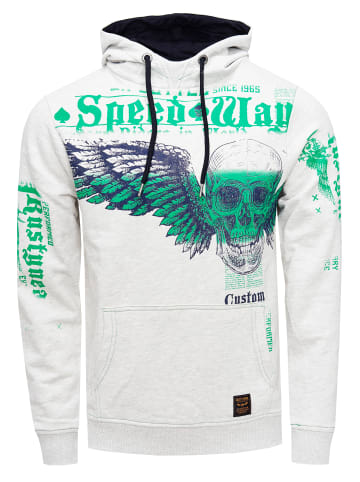 Rusty Neal Streetwear "FLYING SKULL" Sweater in Grau