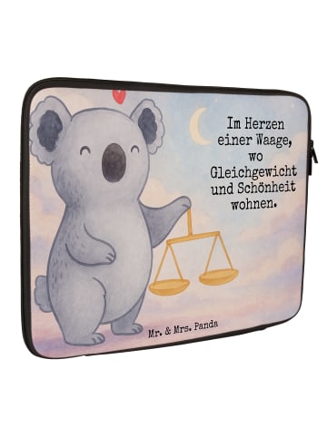 Mr. & Mrs. Panda Notebook Tasche Waage Astrologie Design mit Spruch in Weiß