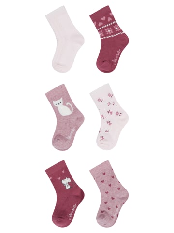 Sterntaler Socken 6er-Pack Herzen in lichtrosa