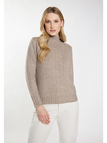 DreiMaster Damen Strickpullover in Schlamm Melange