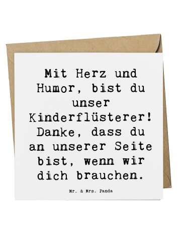 Mr. & Mrs. Panda Geschenkkarte Spruch Baby-Sitter Engelflüsterer... in Weiß