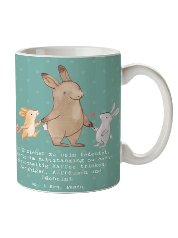 Mr. & Mrs. Panda Kaffeetasse Multitasking Erzieher mit Spruch in Meeresbrise
