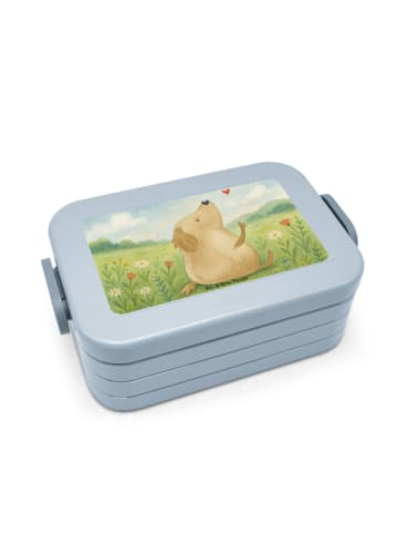 Mr. & Mrs. Panda Bentobox Hund Liebe Design ohne Spruch in Blau Pastell