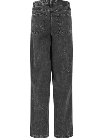Urban Classics Urban Classics Ladies Distressed 90's Wide Leg Denim Pants in black charcoal washed