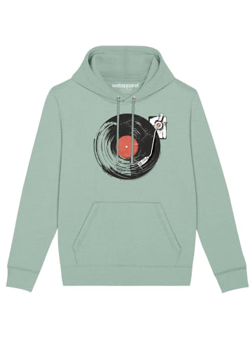 wat? Apparel Sweatshirt Schallplatte in Aloe