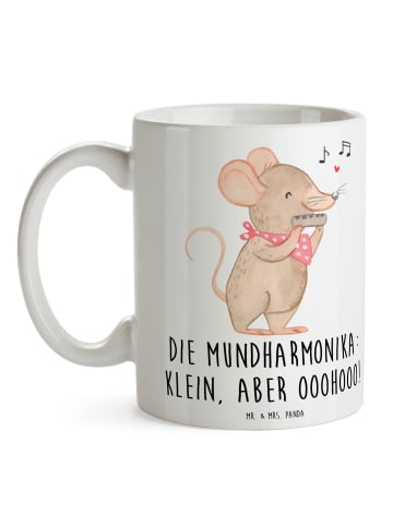 Mr. & Mrs. Panda Teetasse Mundharmonika Ohooo mit Spruch in Weiß