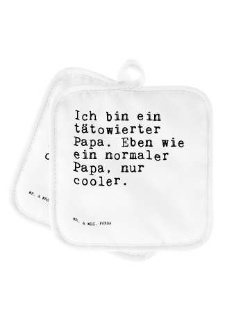 Mr. & Mrs. Panda Topfuntersetzer Ich bin ein tätowierter... mit ... in Weiß
