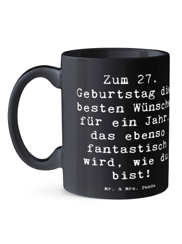 Mr. & Mrs. Panda Kakaotasse Spruch 27. Geburtstag Wünsche mit Sp... in Schwarz