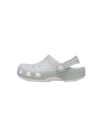 Crocs Kinder-Clog zum Hineinschlüpfen „Classic“ mit schillerndem Glitzer Weiß