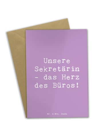 Mr. & Mrs. Panda Grußkarte Spruch Sekretärin Herz mit Spruch in Lavendeltraum