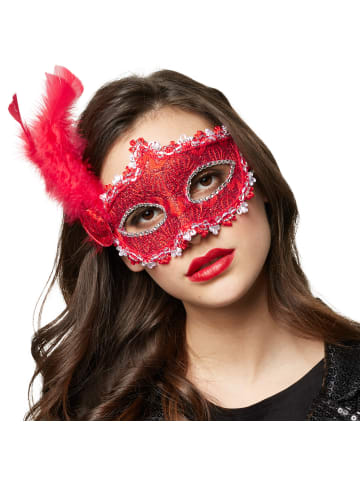tectake Elegante Halbmaske in Einheitsgröße, rot