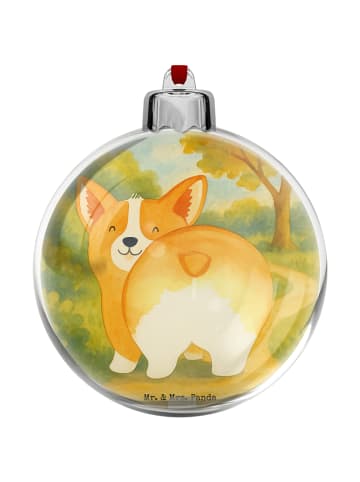Mr. & Mrs. Panda Kunststoff Weihnachtskugel Corgi Po Design ohne... in Weiß