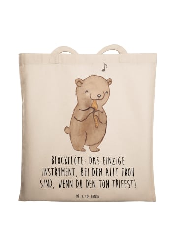Mr. & Mrs. Panda Schultasche Blockflöte Freude mit Spruch in Creme