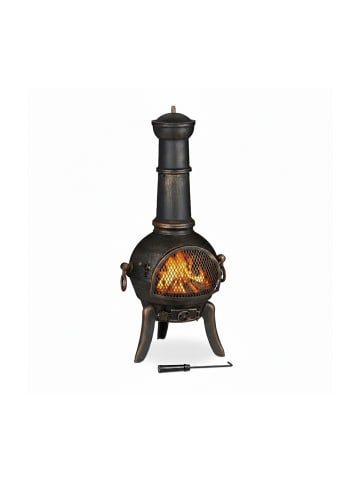 relaxdays Terrassenofen in Bronze - (B)53 x (H)110 x (T)44 cm