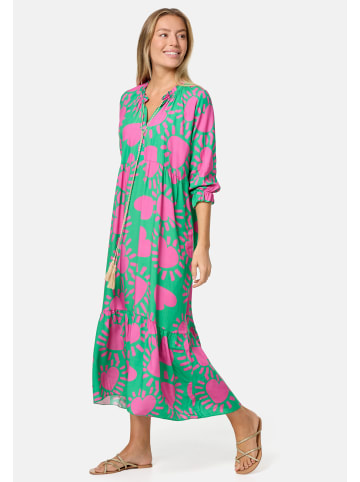PM SELECTED Maxikleid in Grün-Fuchsia