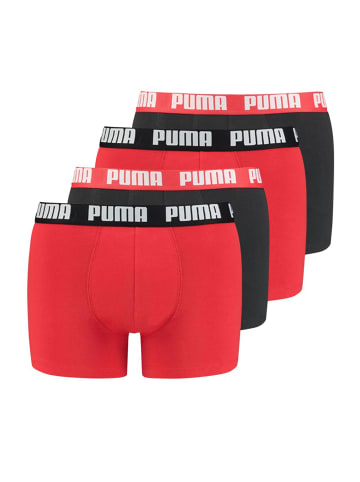 Puma Bodywear Boxershorts 4er Pack in Schwarz / Rot