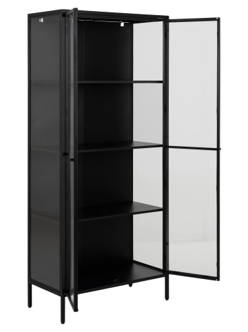 ebuy24 Vitrinenschrank Newcastle Schwarz 80 x 40 cm