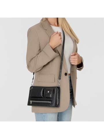 Seidenfelt Liinaja Schultertasche 23 cm in glossy black